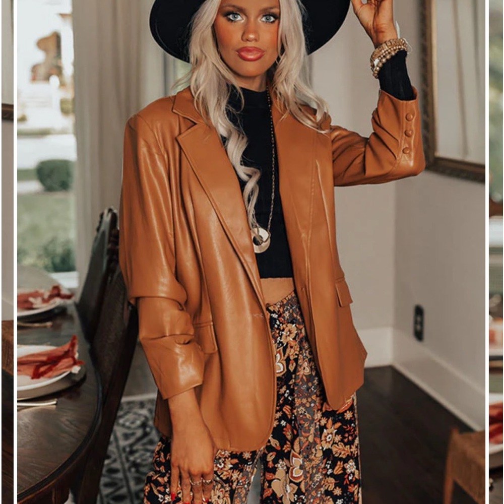 Fate Faux Leather Blazer